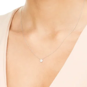 Halskette Pavé mit Diamanten, 18 Karat Weißgold-LEAF Best