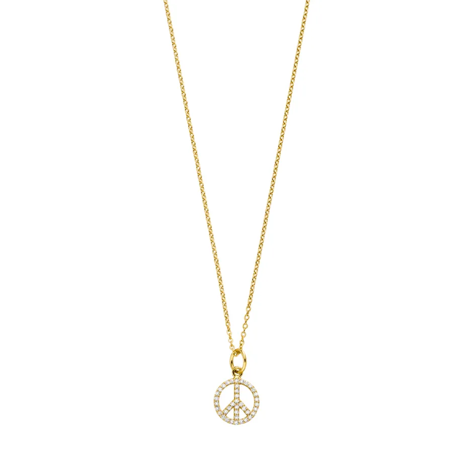 halskette_peace_mit_zirko_0-1.webp Halskette Peace mit Zirkonia, 18 Karat Gelbgold vergoldet-LEAF Clearance
