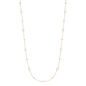 Halskette Perlen Basic, 18 Karat Rosegold vergoldet-LEAF Fashion