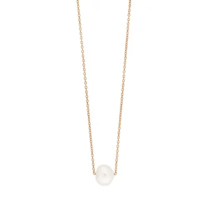 Halskette Perlen Tropfen, 18 Karat Rosegold vergoldet-LEAF Hot