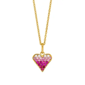 Halskette Pink Valentine, 18 Karat Gelbgold vergoldet-LEAF New