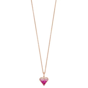 Halskette Pink Valentine, 18 Karat Rosegold vergoldet-LEAF New
