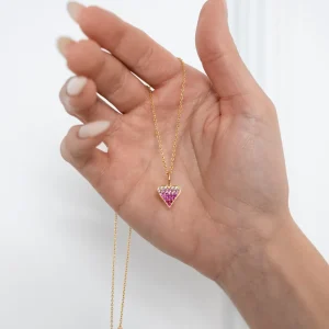 Halskette Pink Valentine, 18 Karat Rosegold vergoldet-LEAF New