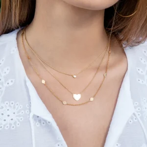 Halskette Plättchen, kurz, 18 Karat Rosegold vergoldet-LEAF New