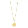 Halskette Plättchen 14mm, 50cm lang, 18 Karat Gelbgold vergoldet-LEAF Sale
