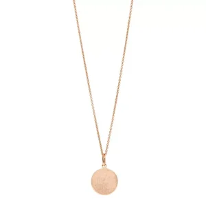Halskette Plättchen 14mm, 50cm lang, 18 Karat Rosegold vergoldet-LEAF Clearance