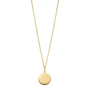 Halskette Plättchen 14mm, 50cm lang, 18 Karat Gelbgold vergoldet-LEAF Sale
