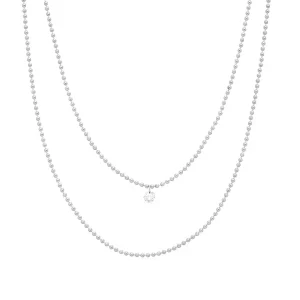 Halskette PURE Double, Diamant, 14 Karat Weißgold-LEAF Clearance