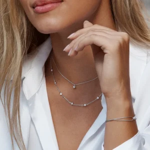 Halskette Pure mit Perle, 925 Sterlingsilber-LEAF Online
