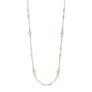 Halskette Pure mit Süßwasserzuchtperlen, 18 Karat Rosegold vergoldet-LEAF Fashion
