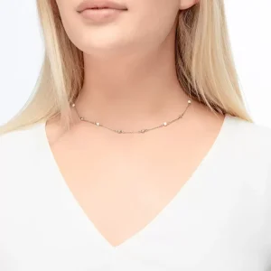 Halskette Pure mit Süßwasserzuchtperlen, 925 Sterlingsilber-LEAF Fashion