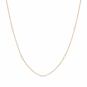 Halskette PURE Quintruple Diamant, 18 Karat Rosegold-LEAF Discount