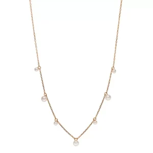Halskette Rain Drop, 18 Karat Rosegold vergoldet, Perle-LEAF Online