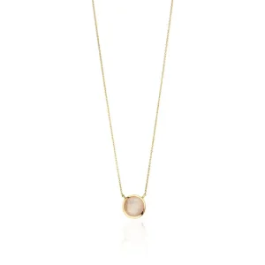 Halskette Rosenquarz, 14 Karat Gelbgold-LEAF Online