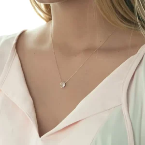Halskette Rosenquarz, 14 Karat Rosegold-LEAF Best