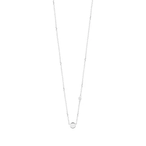 Halskette Round mit Perle, 925 Sterlingsilber-LEAF Outlet