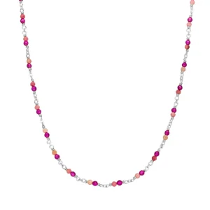 Halskette Rubin, 925 Sterlingsilber-LEAF New