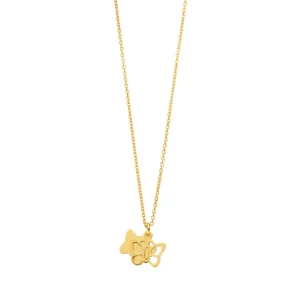 Halskette SCHMETTERLING, 18 Karat Gelbgold vergoldet-LEAF Best