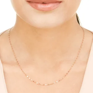 Halskette Shiny Twist, 14 Karat Rosegold-LEAF Fashion