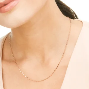 Halskette Shiny Twist, 14 Karat Rosegold-LEAF Fashion