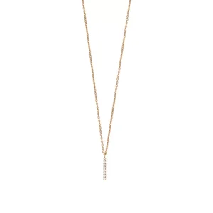 Halskette Small Bar, Diamant, 14 Karat Rosegold-LEAF Best