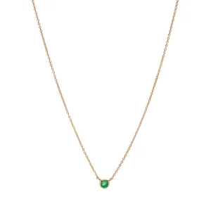 Halskette Smaragd, 14 Karat Rosegold-LEAF New