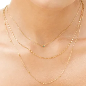 Halskette Smaragd, 14 Karat Gelbgold-LEAF Online