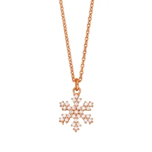 Halskette Snowflake, 18 Karat Rosegold vergoldet-LEAF Best