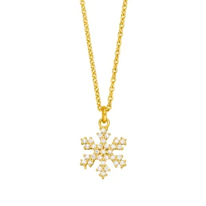 Halskette Snowflake, 18 Karat Gelbgold vergoldet-LEAF Clearance