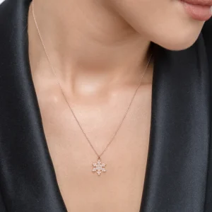 Halskette Snowflake, 925 Sterlingsilber-LEAF New