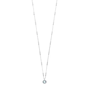 Halskette Solitär, Blauer Topaz, 925 Sterlingsilber-LEAF Best