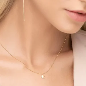 Halskette STAR, 14 Karat Gelbgold-LEAF New