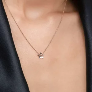 Halskette Star, 14 Karat Rosegold-LEAF Clearance