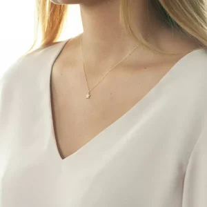 Halskette Stern mit Diamanten, 18 Karat Gelbgold-LEAF Best