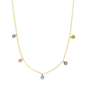 Halskette SWEET GEMS, 14 Karat Gelbgold-LEAF Fashion