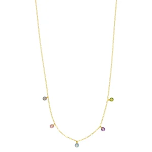 Halskette SWEET GEMS, 14 Karat Gelbgold-LEAF Fashion
