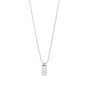 Halskette Tiny Dog Tag, 14 Karat Weißgold-LEAF Fashion