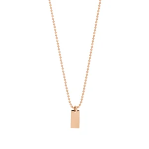 Halskette Tiny Dog Tag, 14 Karat Rosegold-LEAF Discount