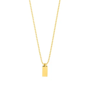 Halskette Tiny Dog Tag, 14 Karat Gelbgold-LEAF Hot