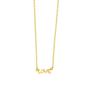 Halskette TINY LOVE, 18 Karat Gelbgold vergoldet-LEAF Discount