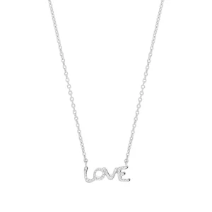 Halskette TINY LOVE mit Diamanten, 14 Karat Weißgold-LEAF Clearance