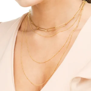Halskette WATERFALL, 18 Karat Rosegold-LEAF Fashion