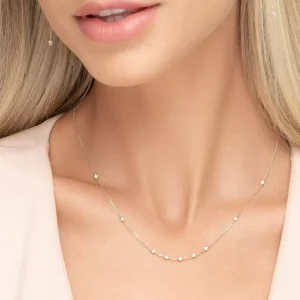 Halskette White Pearls, 14 Karat Gelbgold-LEAF Fashion