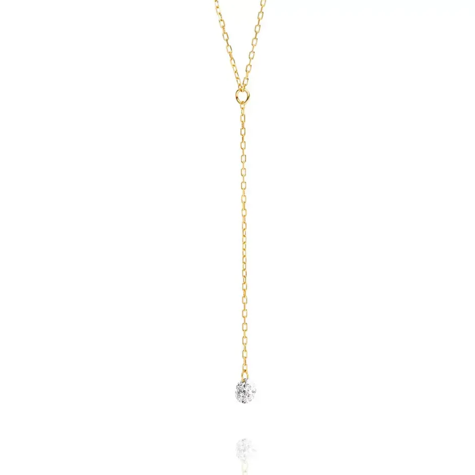 halskette_ypure_diamant___0.webp Halskette Y-PURE Diamant, 18 Karat Gelbgold-LEAF Sale