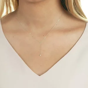 Halskette Y-PURE Diamant, 18 Karat Weißgold-LEAF Outlet