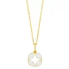 Halskette Zirkonia Flower, 18 Karat Gellbgold vergoldet-LEAF Outlet