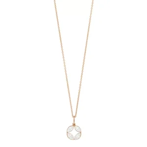 Halskette Zirkonia Flower, 18 Karat Rosegold vergoldet-LEAF Discount