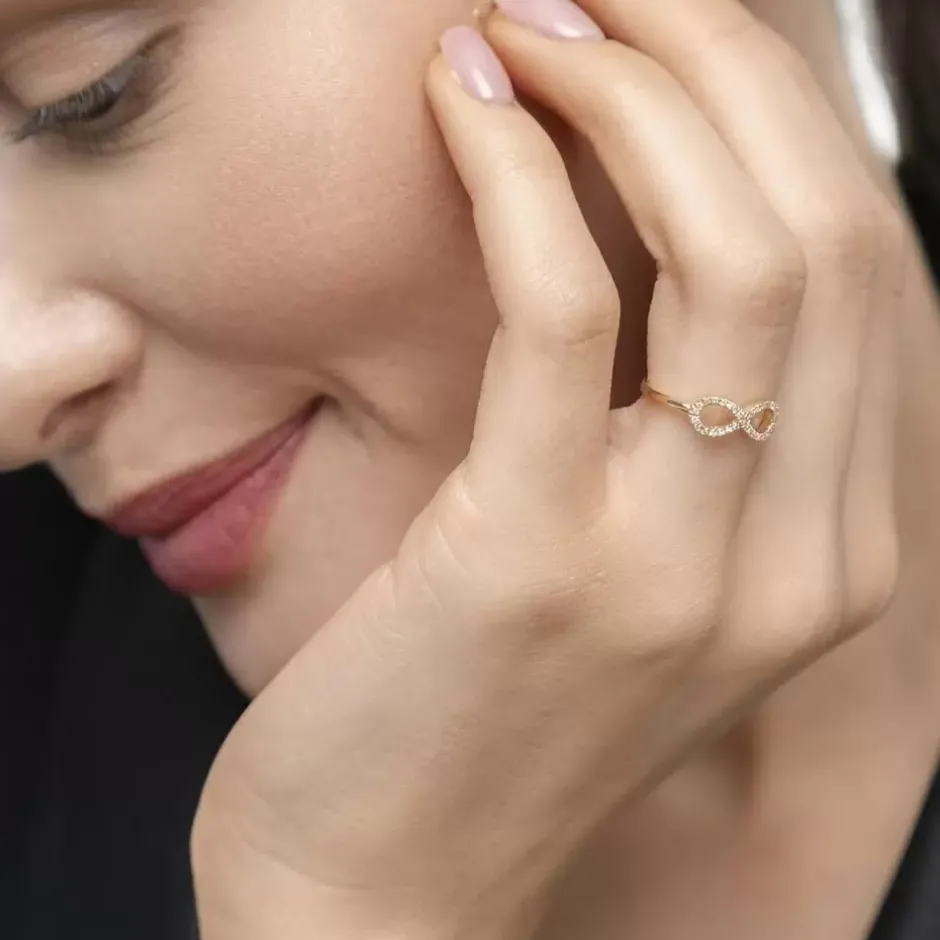 infinityring_mit_diamante_2-2.webp Infinityring mit Diamanten, 18 Karat Gelbgold-LEAF Sale