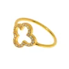 Kleeblatt Ring mit Zirkonia, 18 K Gelbgold vergoldet, Gr.50-LEAF Outlet