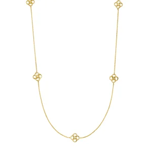 Lange Halskette Clover Charm, 18 Karat Gelbgold vergoldet-LEAF Sale